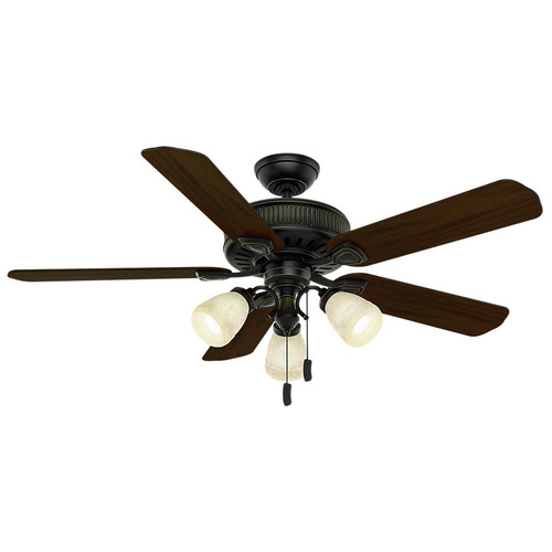 Casablanca 54007 54 In Ainsworth Gallery 3 Light Basque Black Ceiling Fan With Light
