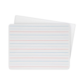 Flipside 12 in. x 9 in. 2-Sided Red/Blue Ruled Dry Erase Board - White Surface (12/Pack)