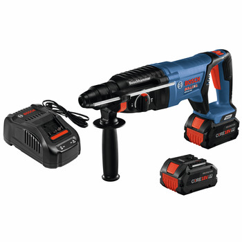 DEMO AND BREAKER HAMMERS | Bosch GBH18V-26DK24 18V EC Brushless Lithium-Ion 1 in. Cordless SDS-Plus Bulldog Rotary Hammer Kit with 2 Batteries (8 Ah)