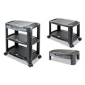 Utility Carts | Alera ALEU3N1BL 21.63 in. x 13.75 in. x 24.75 in. 3 Shelves 1 Drawer Plastic Cart/Stand - Black/Gray image number 2