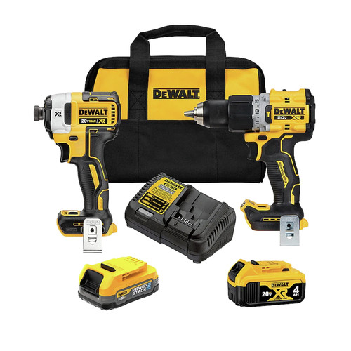 Combo Kits | Dewalt DCK249E1M1 20V MAX XR Brushless Lithium-Ion 1/2 in. Cordless Hammer Drill Driver and Impact Driver Combo Kit with (1) 1.7 Ah and (1) 4 Ah Battery image number 0