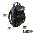 Cases and Bags | Klein Tools 55475 Tradesman Pro 17.5 in. 35-Pocket Tool Bag Backpack - Black/Orange image number 4