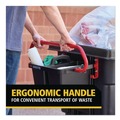 Trash & Waste Bins | Rubbermaid Commercial 2229066 BRUTE 25.45 in. x 25.45 in. x 15 in. Ergonomic Rotomolded Tilt Truck Handle and Caddy - Red/Black image number 1