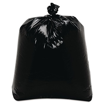 Trinity Plastics 100406 24 in. x 32 in. 16-Gallon 0.7 millimeter Flat Pack Low-Density Can Liners - Black (500/Carton)