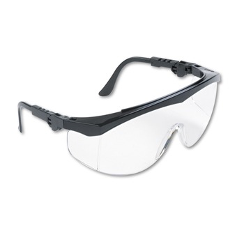 SAFETY GLASSES | MCR Safety TK110 Tomahawk Black Nylon Frame Wraparound Safety Glasses - Clear Lens (12/Box)