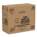 Food Trays, Containers, and Lids | Dart 50HT1 5.38 in. x 5.5 in. x 2.88 in. Foam Hinged Lid Containers - White (500/Carton) image number 4
