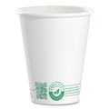 Food Service | SOLO 378PLA-PLANET 8 oz. Compostable Paper Hot Cups - White/Green (50/Pack) image number 2