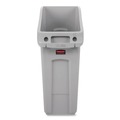 Trash & Waste Bins | Rubbermaid Commercial 2026695 Slim Jim 13 gal Polyethylene Under Counter Container - Gray image number 2