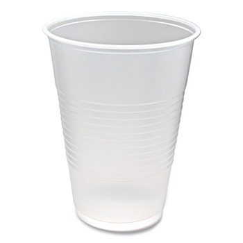 Fabri-Kal RK 10 oz Ribbed Plastic Cold Drink Cups - Clear (100/Sleeve, 25 Sleeves/Carton)