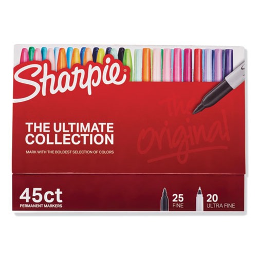 Mothers Day Sale! Save an Extra 10% off your order | Sharpie 2011580 Assorted Tip Sizes/Types Permanent Markers Ultimate Collection - Assorted Colors (45/Pack) image number 0