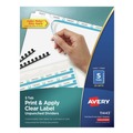 Office Jansan | Avery 11443 Index Maker 11 in. x 8.5 in. 5-Tab Print and Apply Clear Label Unpunched Dividers - White (25/Box) image number 0