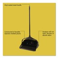 Office Jansan | Rubbermaid Commercial FG253100BLA 12.5 in. x 37 in. Lobby Pro Polypropylene with Vinyl Coat Upright Dustpan with Wheels - Black image number 4