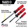 Hand Tool Sets | Klein Tools SK234 3-Piece Slotted Screw-Holding Screwdriver Set image number 6