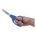 Office Jansan | Westcott 43218 8 in. Long 3.5 in. Cut Length Preferred Line Stainless Steel Scissors - Offset Blue Handle image number 3