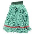 Mops | Rubbermaid Commercial FGA25206GR00 6-Piece Web Foot Shrinkless Medium Cotton/Synthetic Wet Mop Head (Green) image number 0