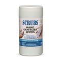 Hand Wipes | SCRUBS 90985 1 Ply 6 in. x 8 in. Unscented Hand Sanitizer Wipes - Blue/White, (85/Canisters, 6 Canisters/Carton) image number 0