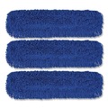 Mops | Gritt Commercial GRI182363PK 36 in. x 5 in. Microfiber Looped Dust Mop Pad Head - Blue (3/Pack) image number 0