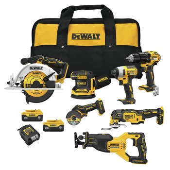 Factory Reconditioned Dewalt 20V MAX Brushless Lithium-Ion Cordless 7-Tool Combo Kit (5 Ah)