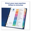 Office Jansan | Avery 11143 Ready Index 11 in. x 8.5 in. 15-Tab Traditional Color Customizable TOC 1 to 15 Tab Dividers - Multicolor (1-Set) image number 4