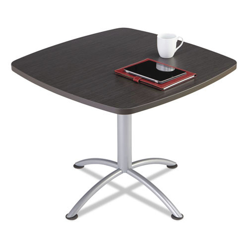  | Iceberg 69724 iLand 36 in. x 36 in. x 29 in. Square Edgeband Cafe Table - Gray Walnut/Silver image number 0