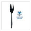 Food Service | Boardwalk BWKFORKBLPPIW Mediumweight Wrapped Polypropylene Plastic Fork Cutlery - Black (1000/Carton) image number 3