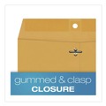 Office Jansan | Quality Park QUA37790 32 lbs. Bond Weight Kraft #10 1/2 Square Flap Clasp/Gummed Closure 9 in. x 12 in. Clasp Envelope - Brown Kraft (100/Box) image number 6