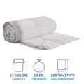 Trash Bags | Boardwalk BWK1DK100 13 gal. 0.8 mil Drawstring Kitchen Bags - White (100/Carton) image number 3