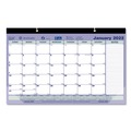 Bulk Savings Pricing 2 | Brownline C181700 12-Month (Jan to Dec): 2026 17.75 in. x 10.88 in. Monthly Desk Pad Calendar - White/Blue/Green Sheets, Black Binding/Clear Corners image number 2