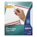 Office Jansan | Avery 11437 Index Maker 11 in. x 8.5 in. 8-Tab Print and Apply Clear Label Dividers - White (5/Pack) image number 0