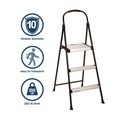 Step Stools | Cosco 11425ABK1E 28.75 in. Tall 28.35 in. Spread 250 lbs, 3-Step Stepstool - Black/Silver image number 3