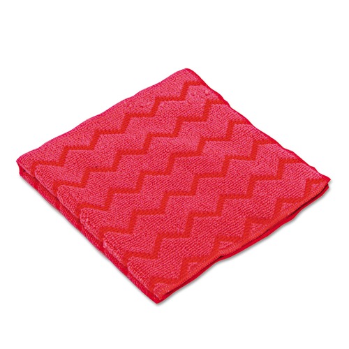 Cleaning Cloths | Rubbermaid Commercial FGQ62000RD00 HYGEN Microfiber 16 in. x 16 in. Cleaning Cloths - Red (12/Carton) image number 0
