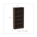  | Alera ALEVA636632ES 31.75 in. x 14 in. x 64.75 in. Valencia Series 5-Shelf Bookcase - Espresso image number 5
