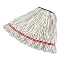Mops | Rubbermaid Commercial FGA21206WH00 Web Foot Shrinkless Looped-End Cotton/Synthetic Wet Mop Heads - Medium, White image number 3