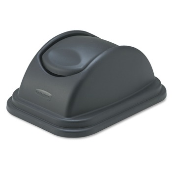 Rubbermaid Commercial Rectangular Free-Swinging Plastic Lids - Black