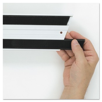 Rubbermaid Commercial 1.1 in. x 18 in. Hook and Loop Replacement Strips - Black (6/Carton)