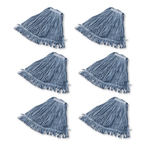 Mops | Rubbermaid Commercial FGD21306BL00 Super Stitch Blend Cotton/Synthetic Mop Head - Large, Blue (6/Carton) image number 0