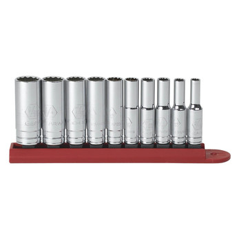 GearWrench 80309 10-Piece 12-Point Deep SAE 1/4 in. Drive Socket Set