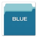 Office Jansan | Pendaflex 4350 1/3 BLU 1/3-Cut Assorted Tabs Interior Legal File Folders - Blue (100/Box) image number 3