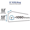Office Jansan | Avery 09901 11 in. x 8.5 in. 3 Rings 5 in. Capacity Durable View Binder with DuraHinge and EZD Rings - White image number 7