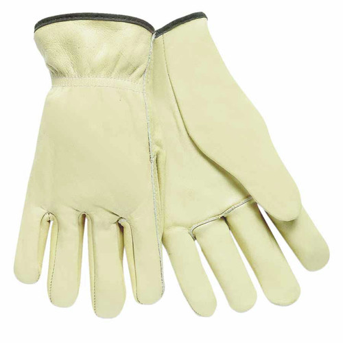 Work Gloves | MCR Safety 3200M Full Leather Cow Grain Driver Gloves - Medium, Tan (1-Dozen) image number 0