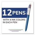 Pens | BIC MM11-AST Medium 1 mm Multi-Color Retractable Ballpoint Pen - Black/Blue/Green/Red Ink/Blue/White Barrel (12/Box) image number 2
