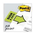  | Post-it Flags 680-SD2 1 in. "Sign and Date" Arrow Message Page Flags - Green (50-Flags/Dispenser, 2-Dispensers/Pack) image number 2