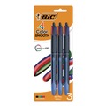 Office Jansan | BIC MMSP3-A-AST 4-Color Smooth Medium 1 mm Retractable Ballpoint Pen - Multicolor (3/Pack) image number 0