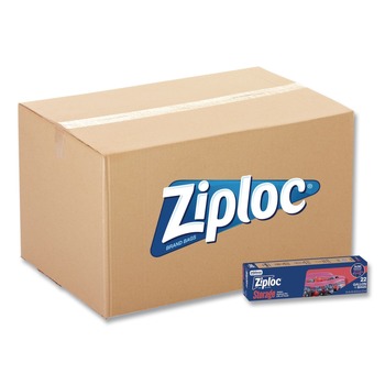 Ziploc 383231 9.6 in. x 12.1 in. Double Zipper Storage Bags - Clear (12/Carton)