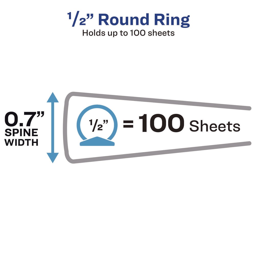 как выглядит Avery 5706 3 Round Ring 0.5" Capacity 11" x 8.5" Economy View Binder - White New фото