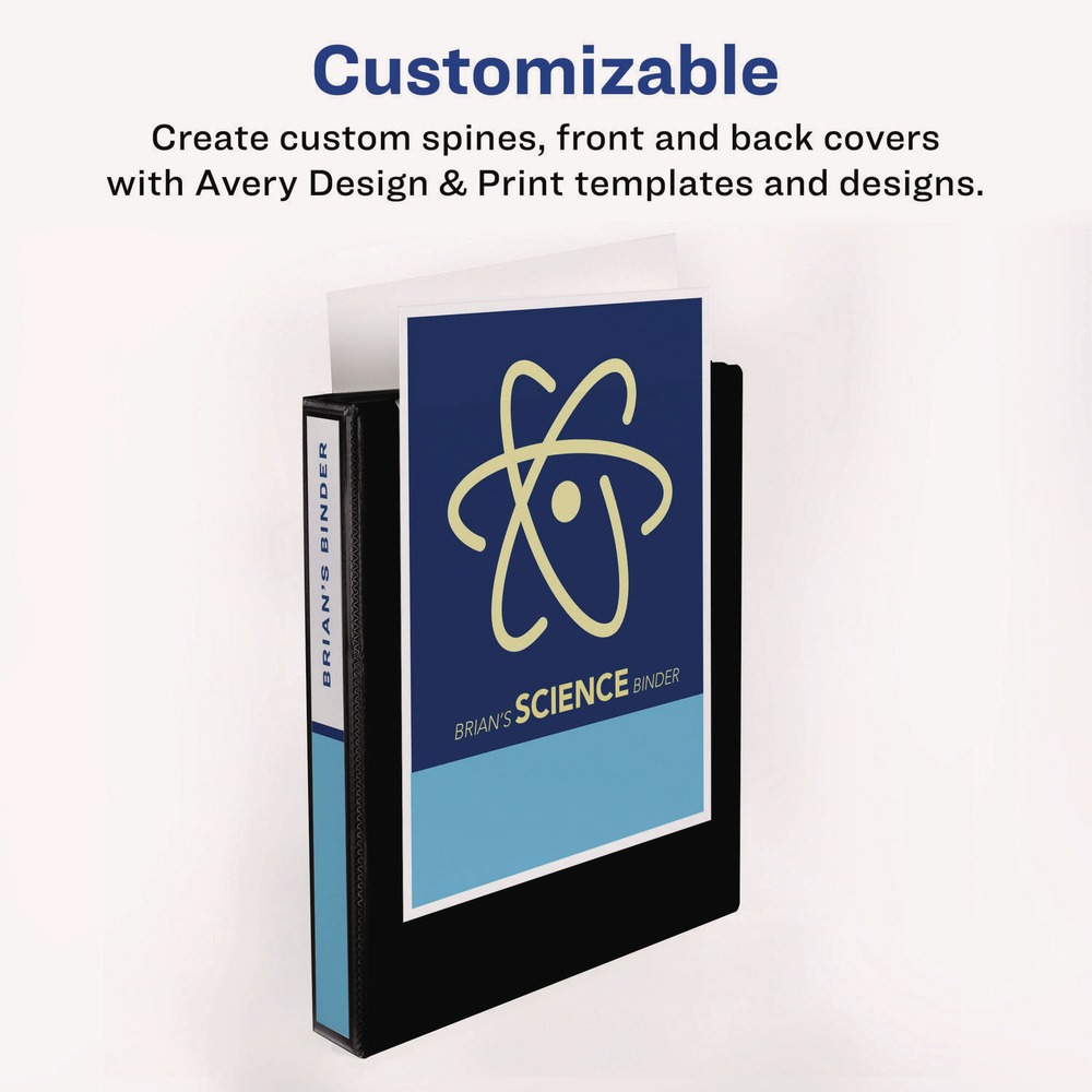 как выглядит Avery 5741 3 Round Rings 3" Capacity 11" x 8.5" Economy View Binder - White New фото