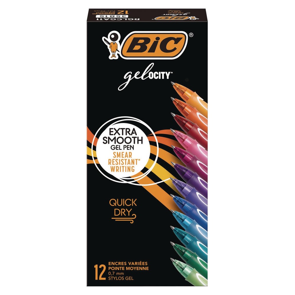 BIC RGLCGA11AST 0.7 mm Gel-ocity Quick Dry Gel Pen - Assorted (1 DZ) New - Picture 1 of 9