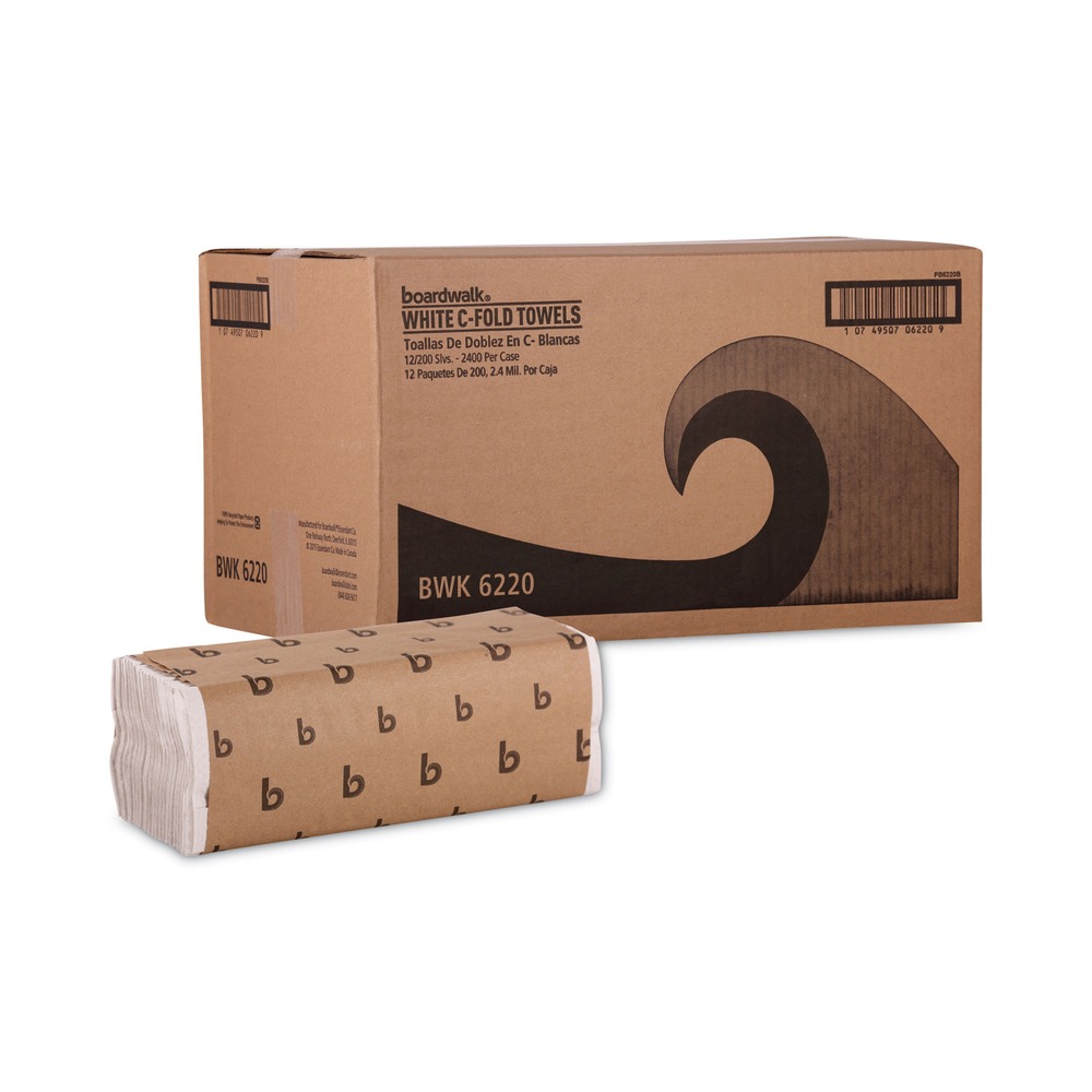 Boardwalk 6220 C-Fold Paper Towels - White (12/Carton) New - Picture 1 of 5