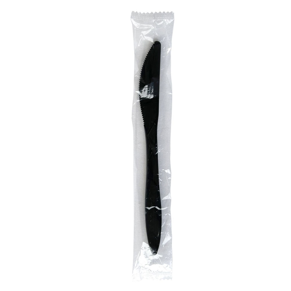 Boardwalk KNIFEBLPPIW Wrapped Plastic Knife Cutlery - Black (1000/CT) New - Bild 2 von 5