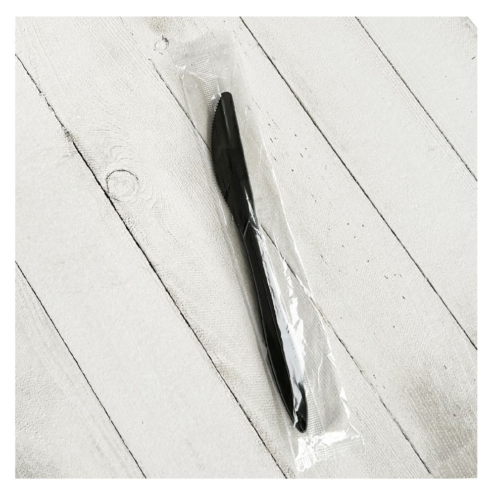 Boardwalk KNIFEBLPPIW Wrapped Plastic Knife Cutlery - Black (1000/CT) New - Bild 5 von 5